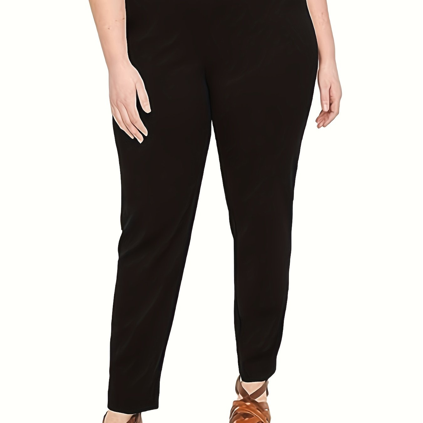 Plus Size Tapered Casual High Waist Pants for Spring and Fall