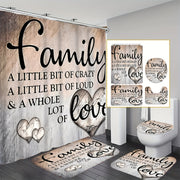 Bathroom Decor Set Includes 4 Pieces Water-Resistant Polyester Non-Slip Mat Rug Toilet Lid Cover and Hooks