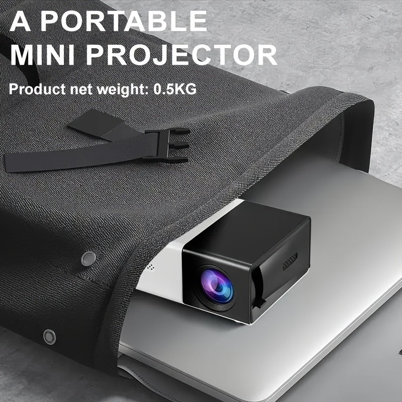 Proyector portátil para cine en casa con compartición de pantalla, compatible con smartphones, tablets, USB, tarjetas de almacenamiento AV