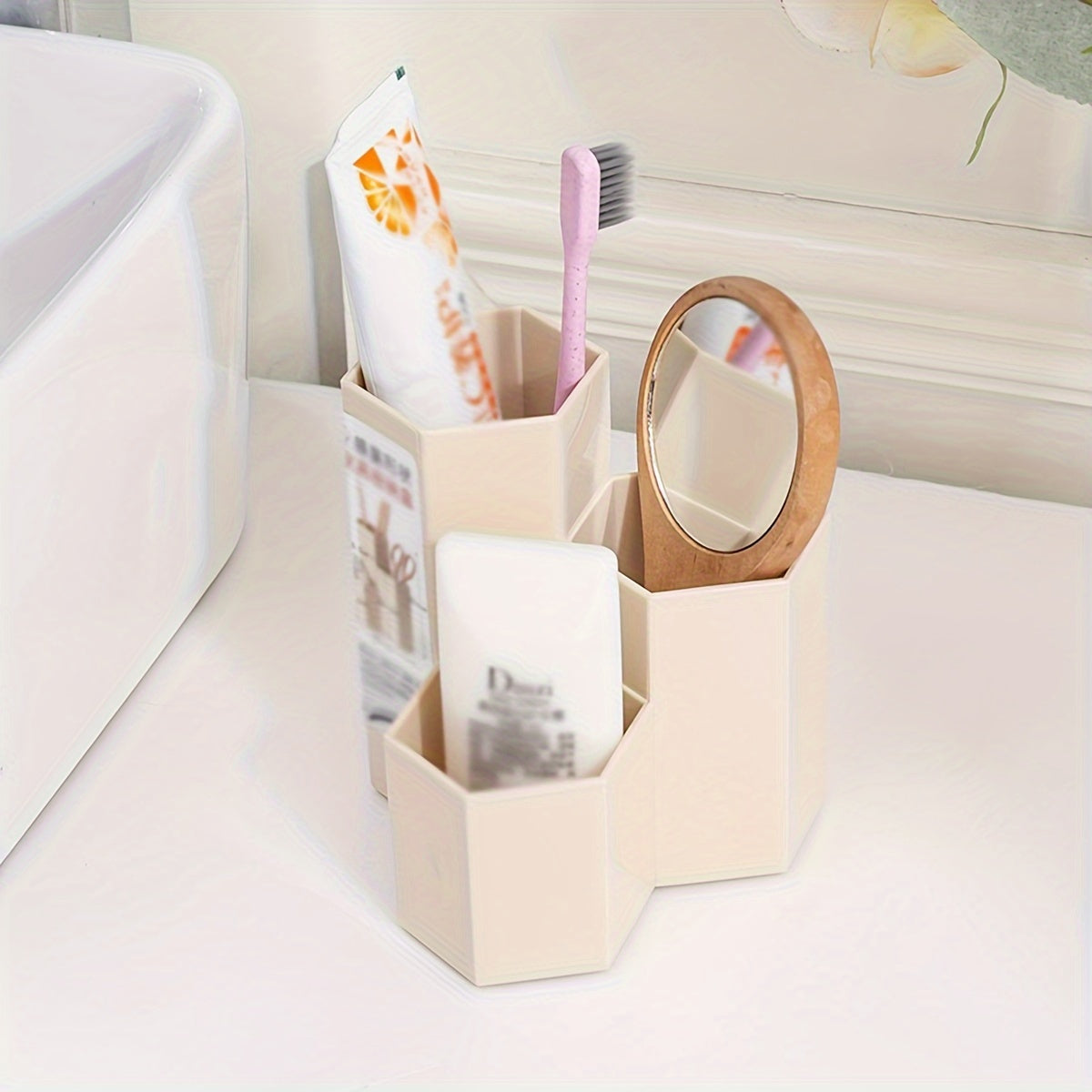 Desk Organizer for Pens and Stationery Items Black Plastic Office Desk Accessory