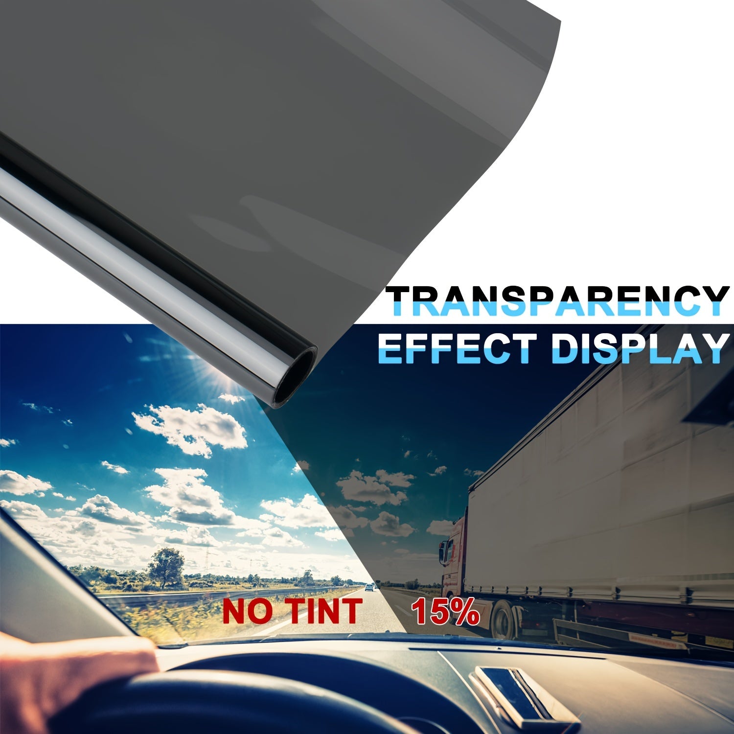 Avtomobil oynasi quyosh filtri Anti-UV yashil manzara stiker 50.8x299.72cm