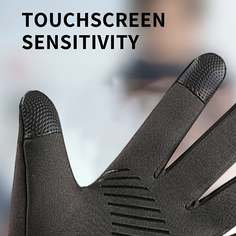 Winter Gloves for Men Women Black Warm Waterproof Windproof Touch Screen Non-slip Wear-resistant