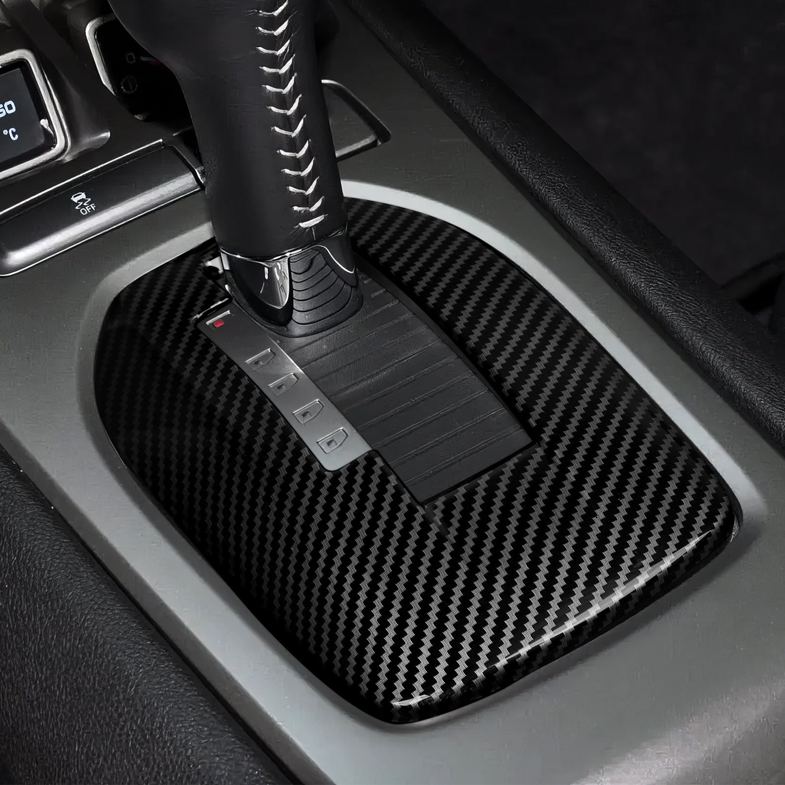 Interior Carbon Fiber Gear Shift Panel Sticker for Camaro 2010-2015