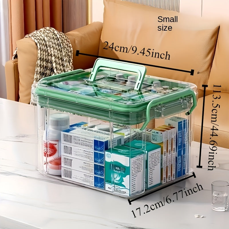 Plastic Waterproof Storage Box with Clip-On Closure for Medicines Snacks and Household Items