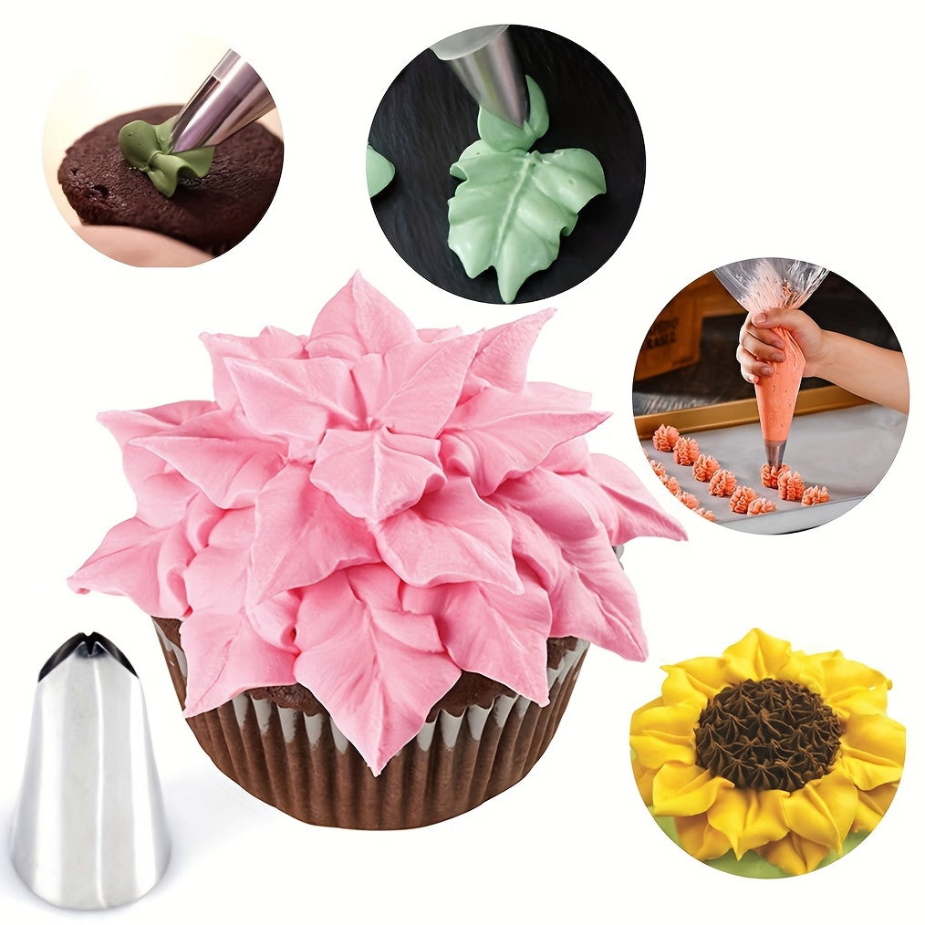 27-Piece Stainless Steel Cake Piping Tips Set for Icing and Decorating