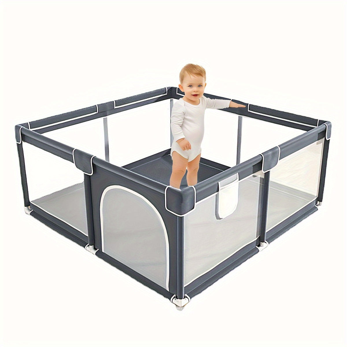 Baby Playpen for Infants and Toddlers Portable Indoor Outdoor Sturdy Mesh Polyester
