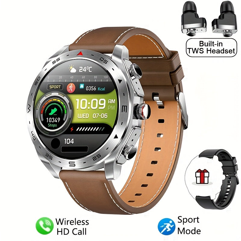 Ohugna 2025 aqlli soatini quloqchinlar bilan birga oling, 3.86 sm HD ekran, simsiz qo'ng'iroqlar va xabar bildirishnomalari, aqlli harakat kuzatuvchisi va qora rangdagi sport aqlli soat - mukammal uchun