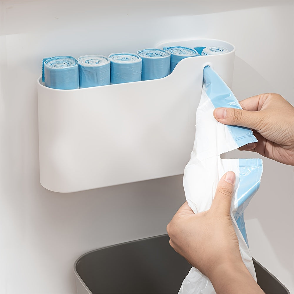 Plastik sumka tutgichi devorga o'rnatiladigan axlat sumkasi dozatori oshxona va hammom uchun tashkilotchi