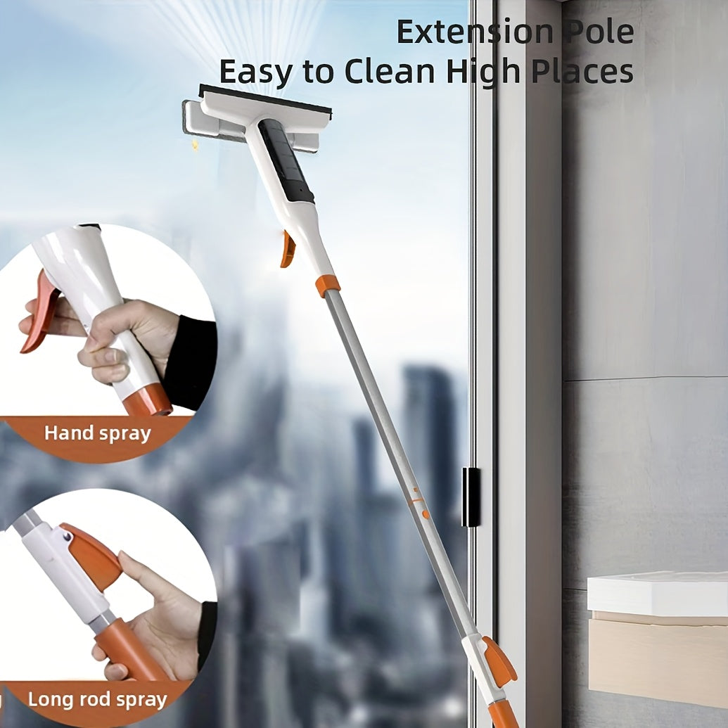 Multi-Functional Window Spray Mop with Silicone Squeegee for Floors and Windows