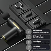 6-Piece Mini USB Rechargeable Massage Gun Set with Accessories for Muscle Relief