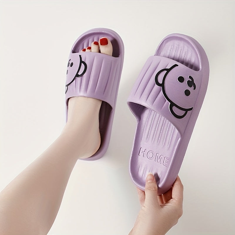 Women’s Eva Bear Design Slippers Non-Slip Indoor Outdoor Shoes Pink White