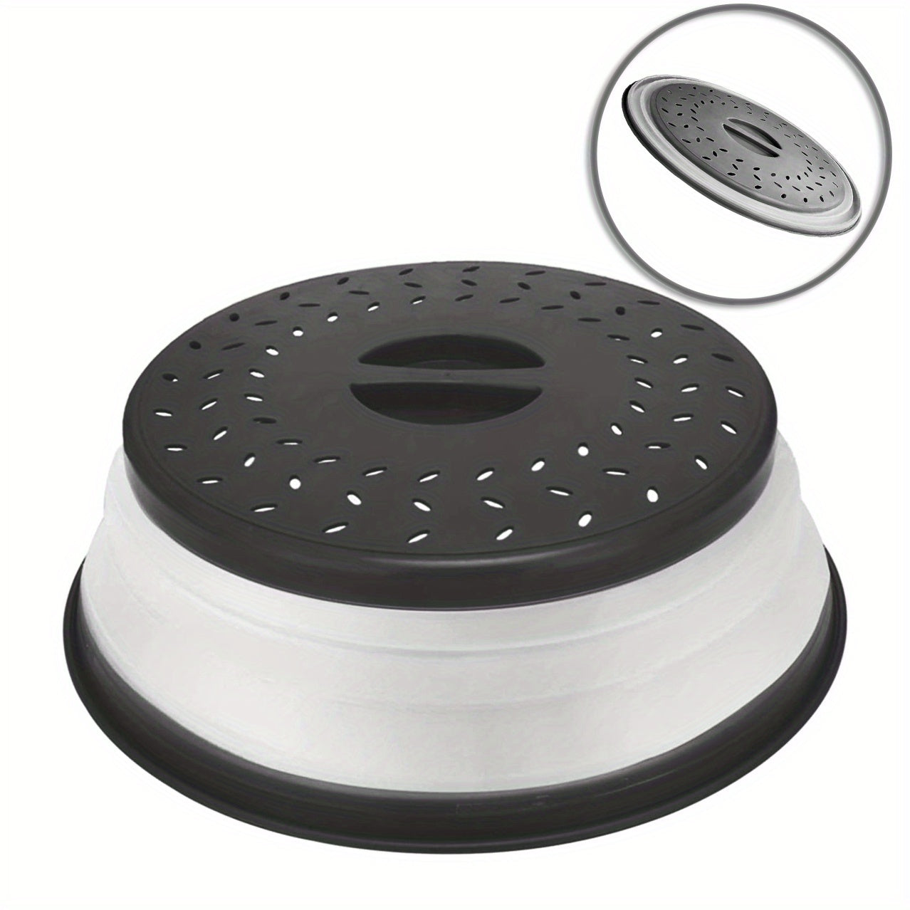 Juego de cuatro tapas plegables para microondas sin BPA de 10 pulgadas, cubierta para salpicaduras de comida y filtro