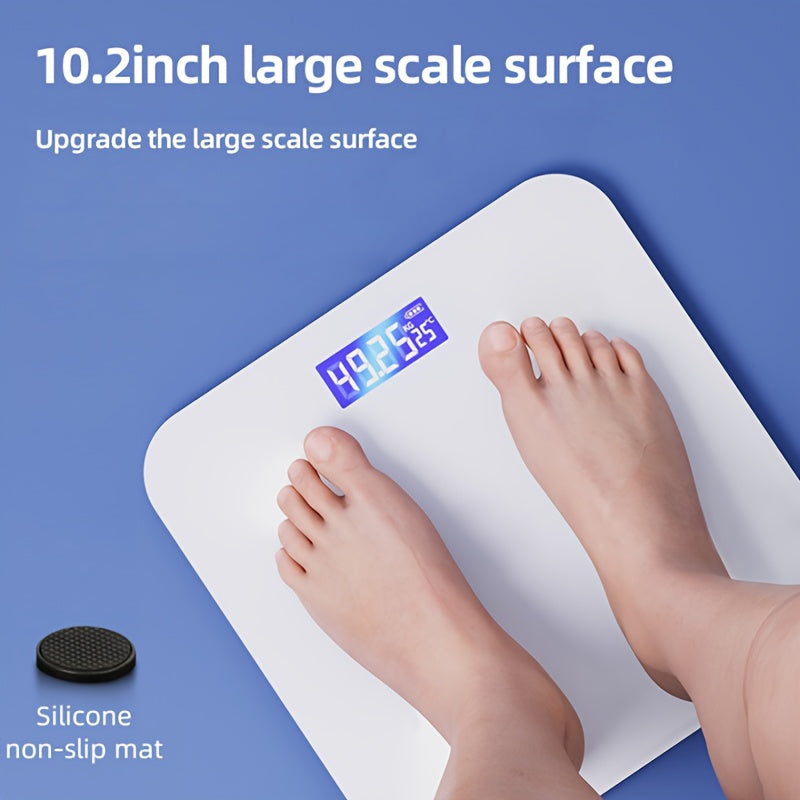Stylish digital bathroom scale with tempered glass LCD display up to 180kg