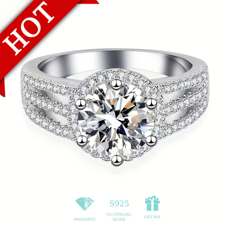 Moissanite Engagement Ring for Wedding Proposal Anniversary Gift