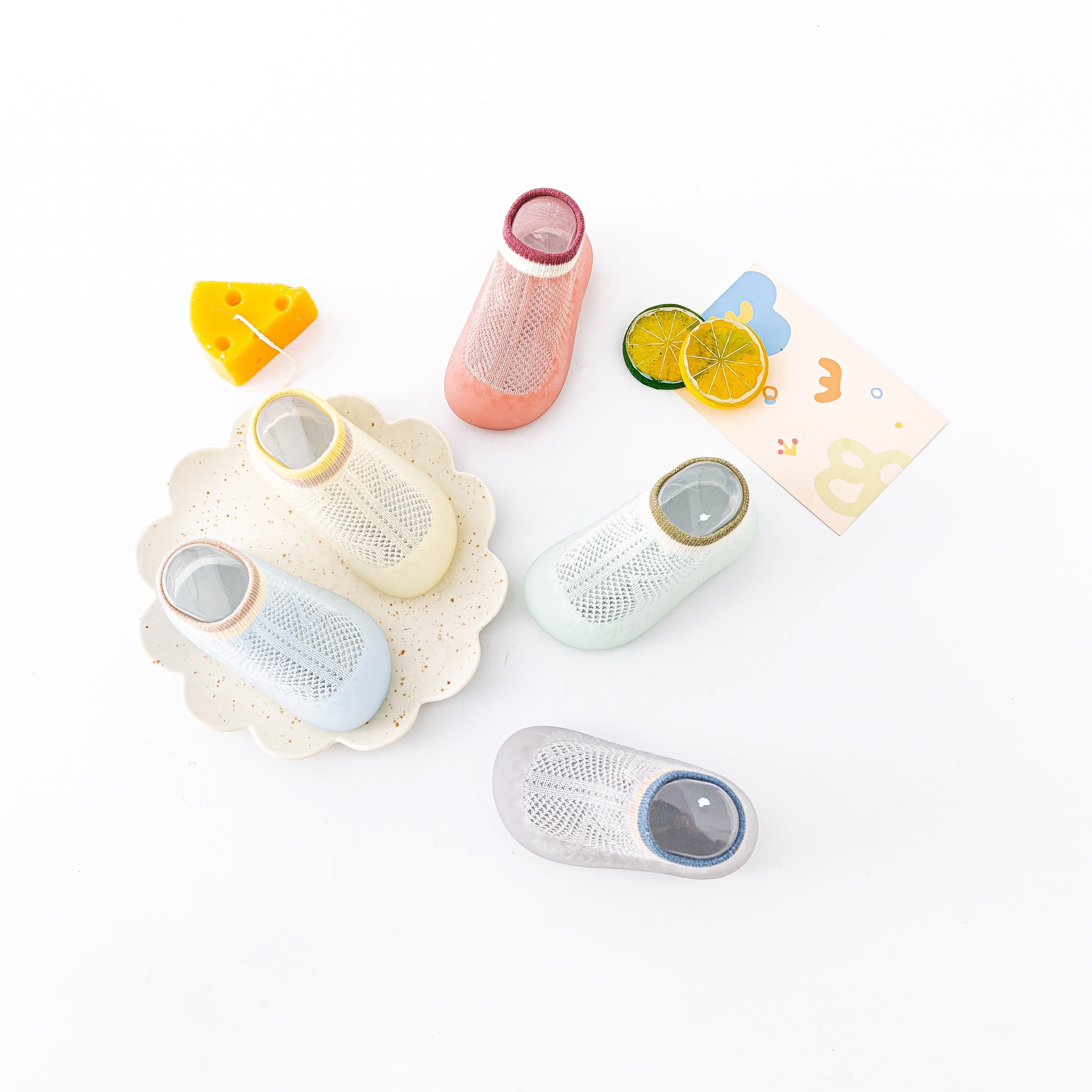 Kichkina erkaklar va qizlar uchun oson kiyiladigan sock poyabzal, nafas oladigan, sirpanmaydigan rezina tagli, ichki va tashqi foydalanish uchun, kuz, bahor