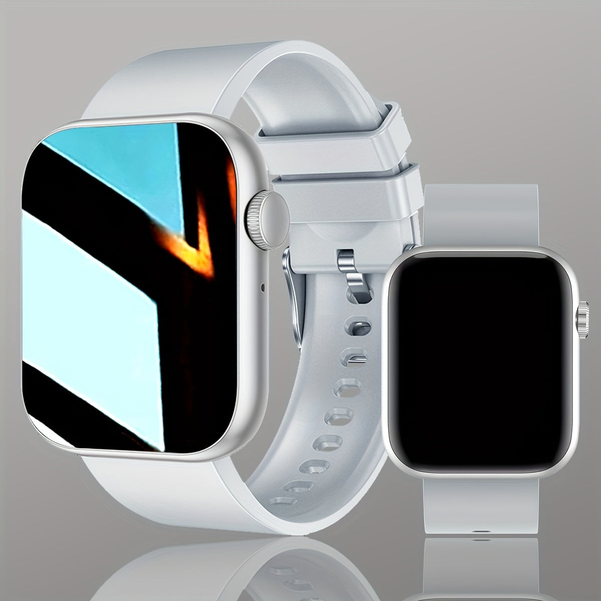 Women's Smartwatch with Call Text HD Touchscreen Wireless Connectivity Silicone Band Square Design