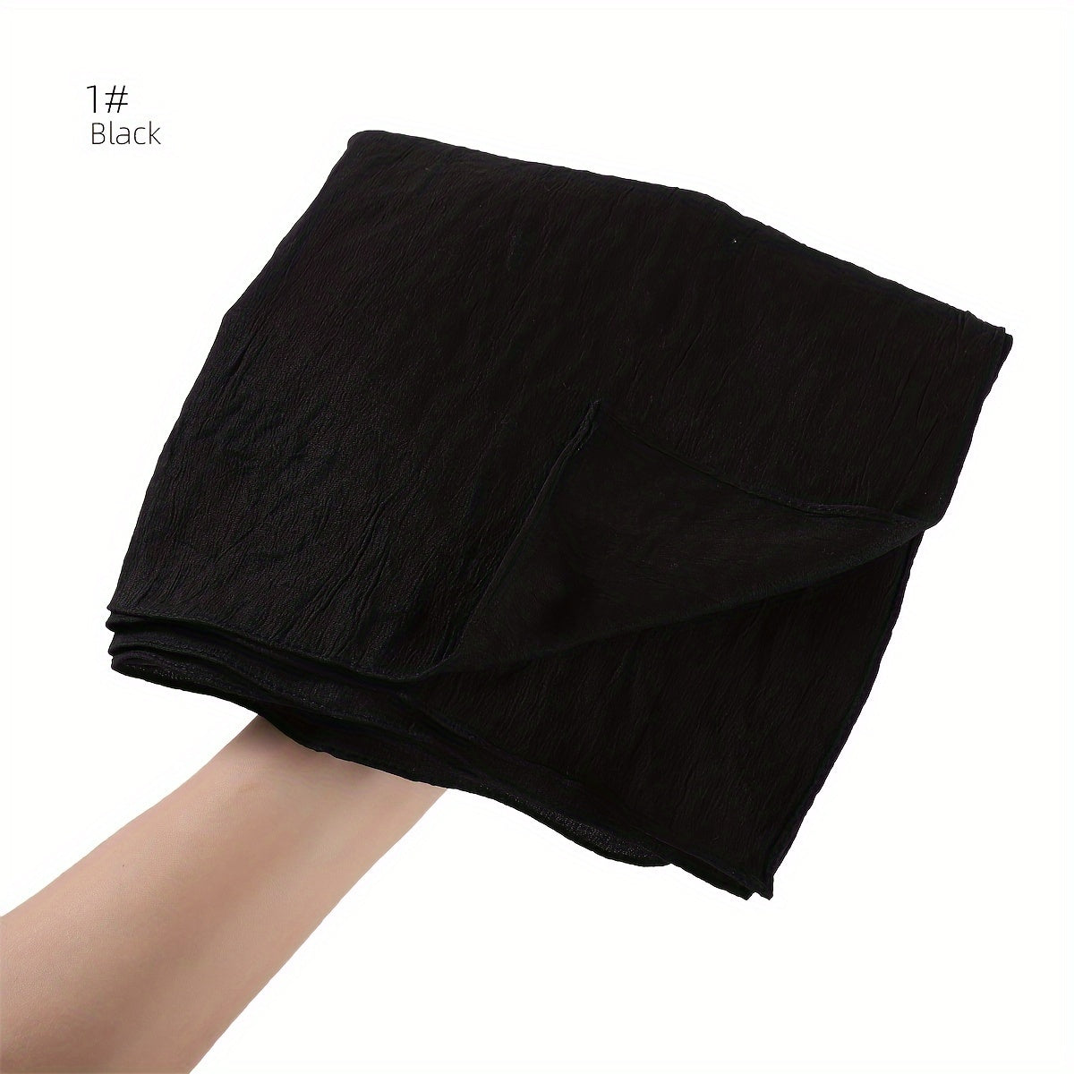 Breathable Muslim Women Hijab Solid Color Casual Crinkled Texture Sun and Wind Protection