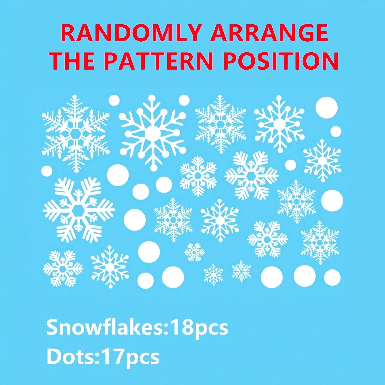 Set of 35 Christmas Window Clings Snowflake Decals Holiday Decor Easy Peel and Stick