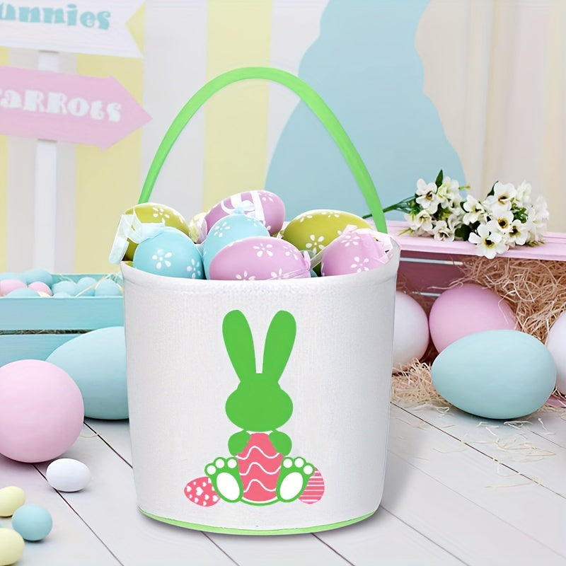 Cesta de Conejo de Pascua con asa para búsquedas de huevos, recuerdos de fiesta, diversión en el aula