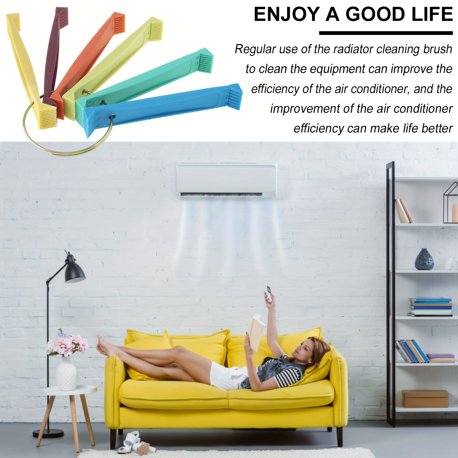 Multi-Functional Air Conditioner and Refrigerator Fin Cleaning Kit 5 Pieces Stainless Steel Plastic