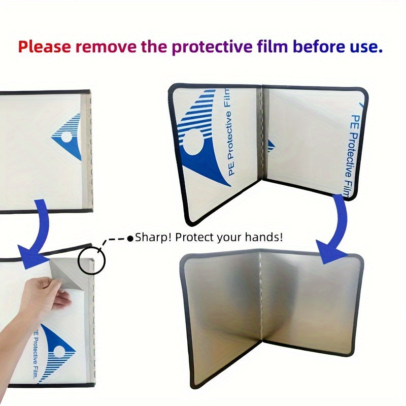 Set of 2 stainless steel splash guards with foldable panels for stove protection heat resistant