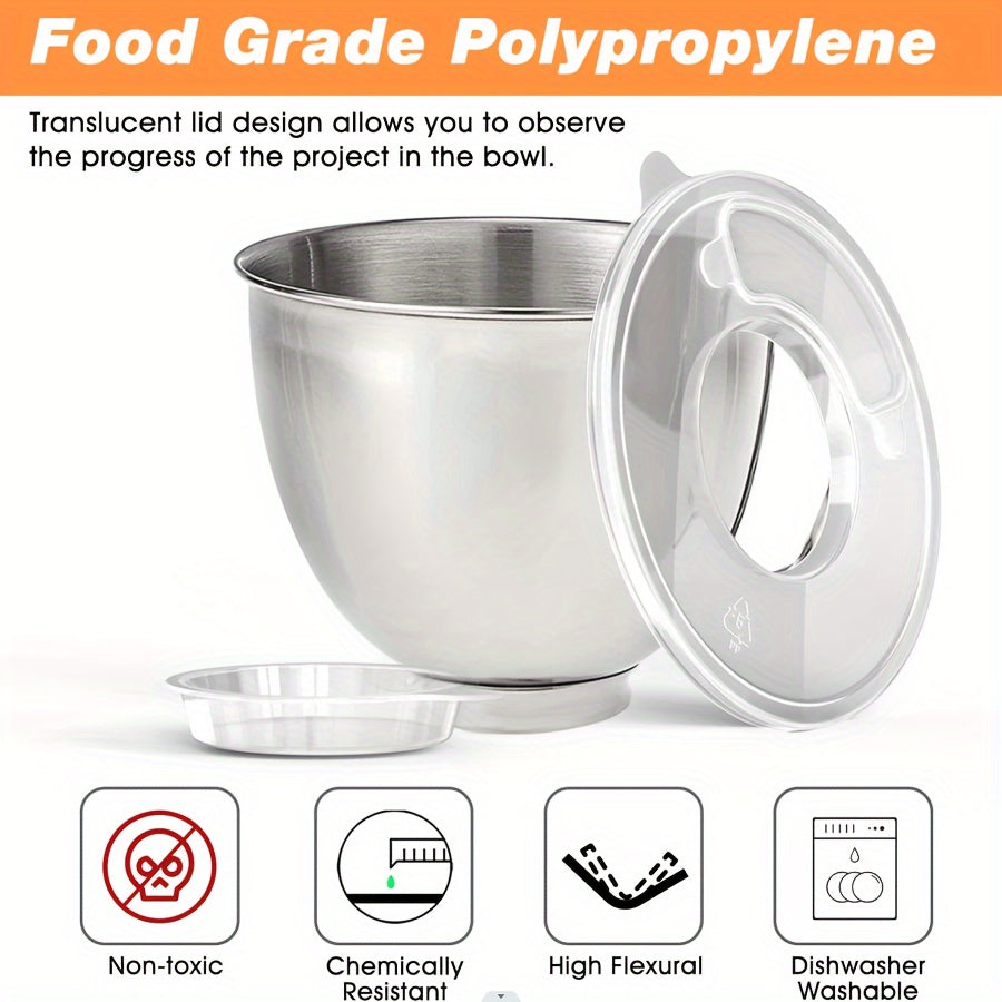 Mixer Pour Shield Attachment for 4.5-5 Quart Stainless Steel Bowls Spill Stopper Dishwasher Safe