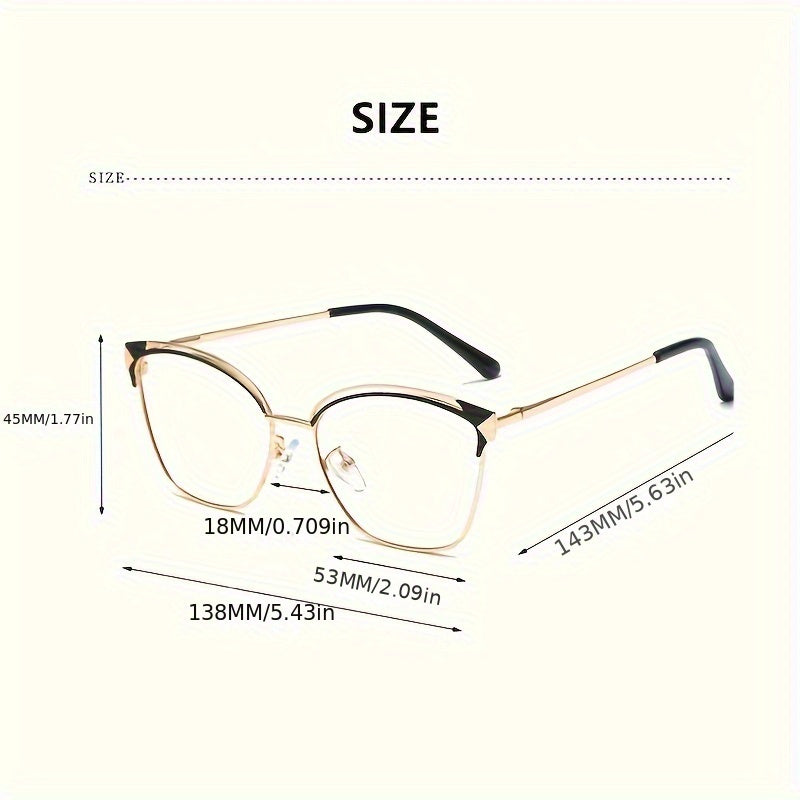 Women's Metal Frame Cat Eye Glasses with Photochromic Lenses