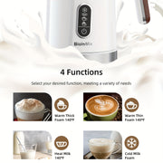 Milk Frother 4-in-1 Electric Hot Cold Foam Steamer for Coffee Cappuccino