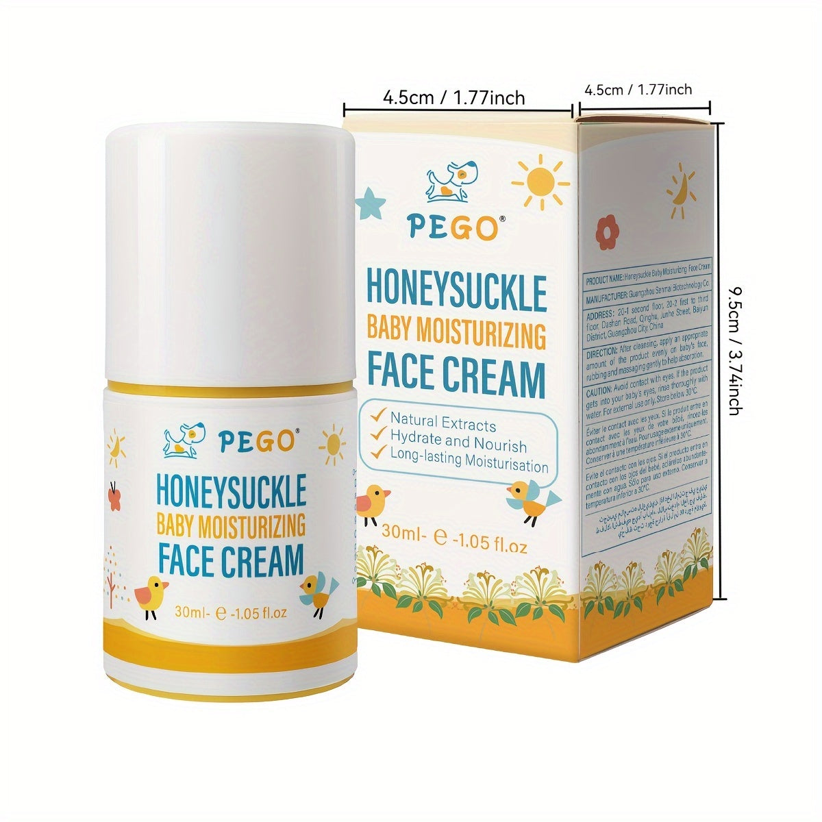 Honeysuckle Moisturizing Face Lotion with Chamomile Glycerin 30g for Sensitive Skin