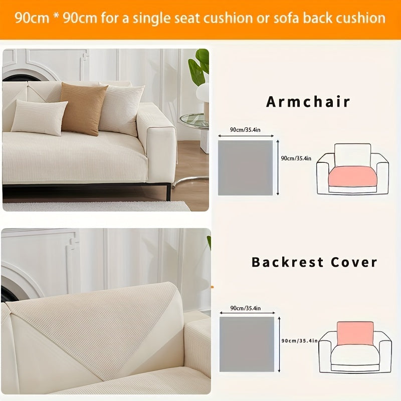 Water-Resistant Non-Slip Velvet Sofa Cover for Armchairs, Loveseats, and Sectionals