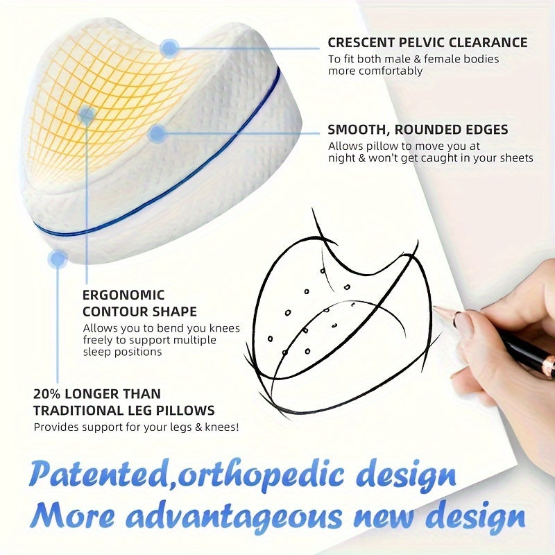 Memory Foam Leg Pillow for Back Hip and Joint Relief Soft Thigh and Leg Support