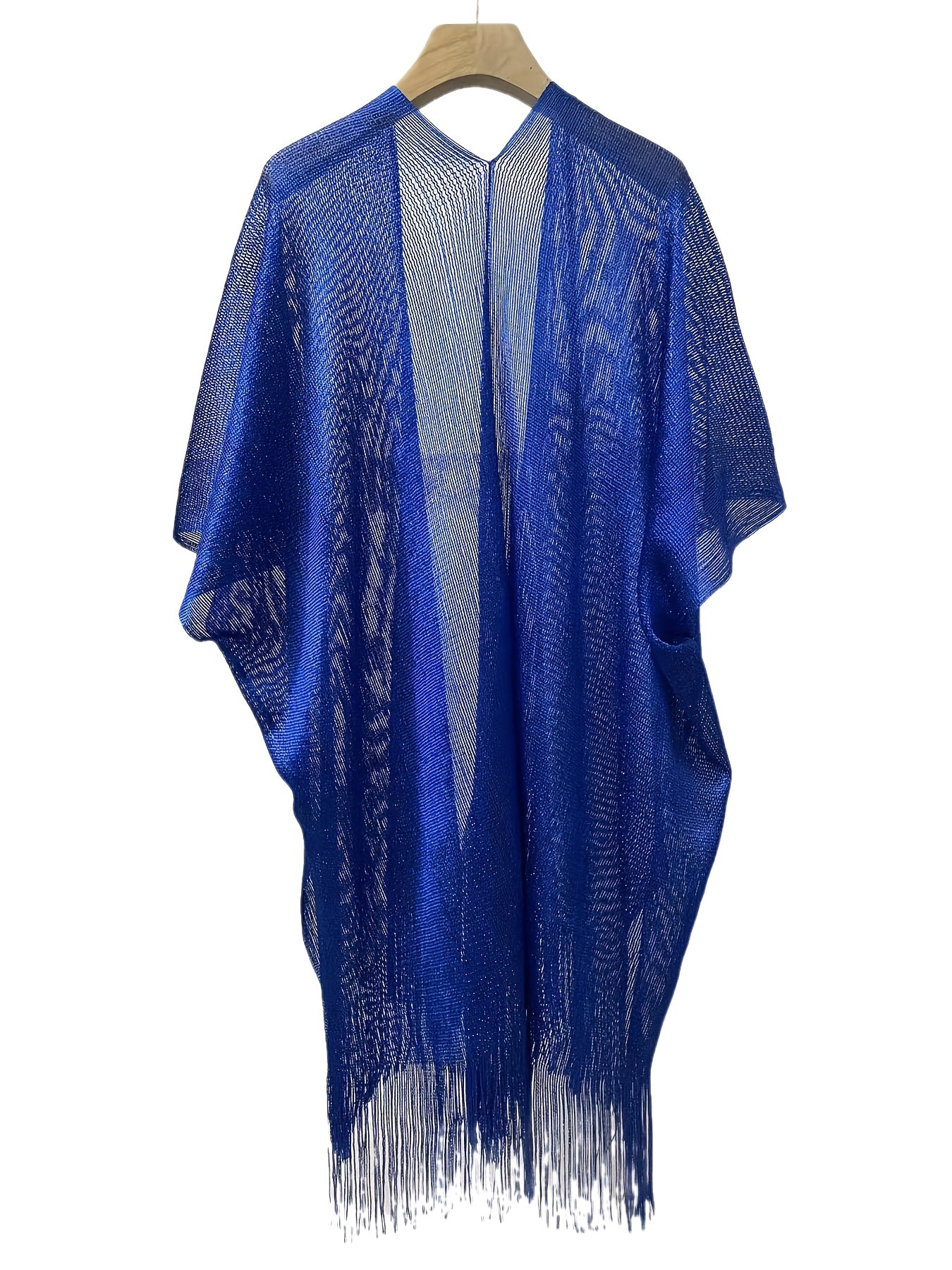 Bufanda de mujer de talla grande con flecos, ligera de poliéster