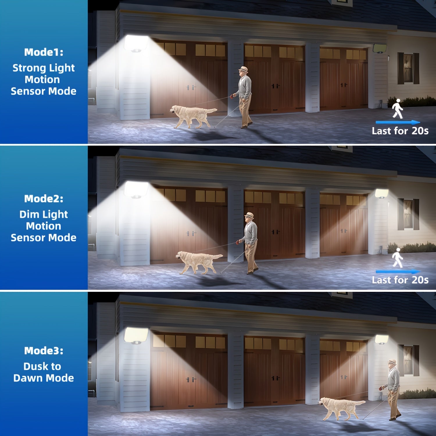 Outdoor Solar Light with Motion Sensor Remote Control 3 Modes for Patio Porch Backyard