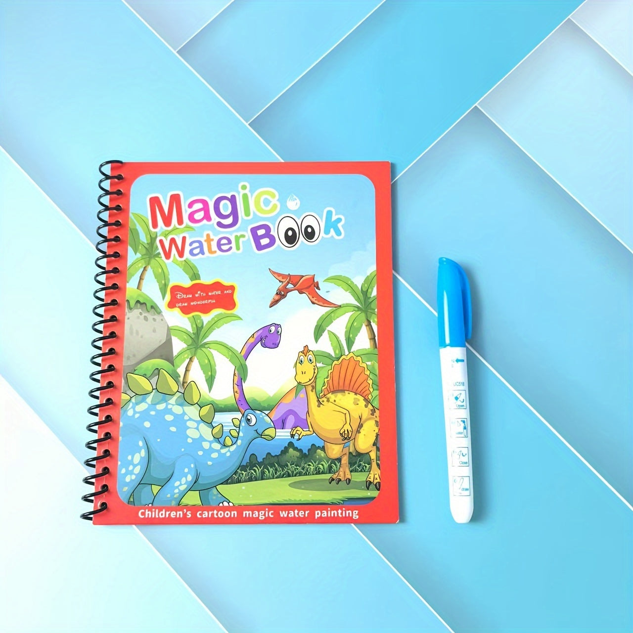 Water Coloring Book for Kids Ages 3 Plus Reusable Water Drawing Pad with Color Pen Educational Painting Activity
