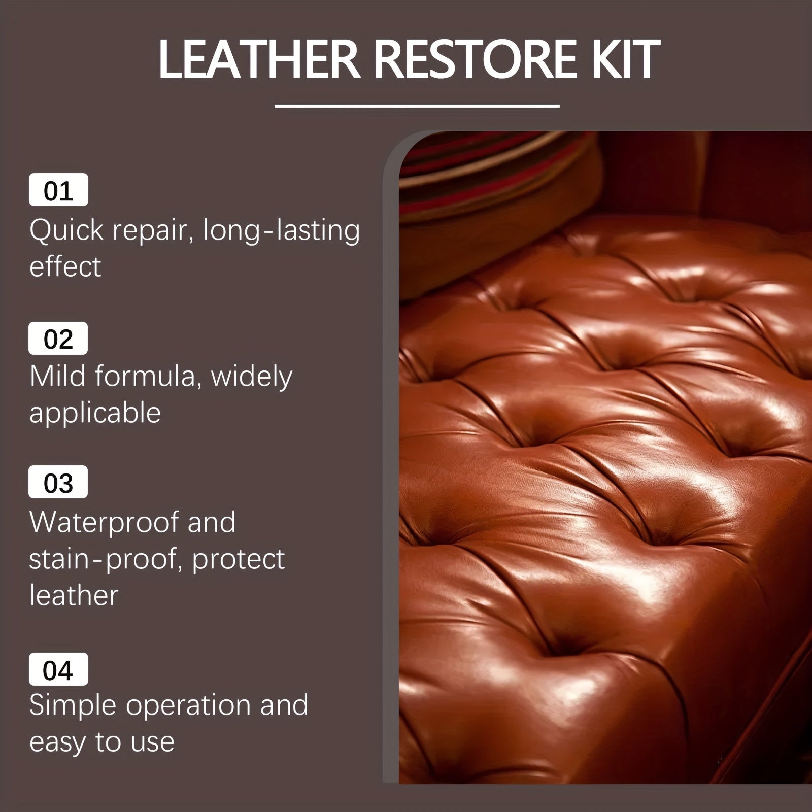 Crema de reparación para interior de coche y sofá en tonos marrón, pasta de restauración fácil de limpiar