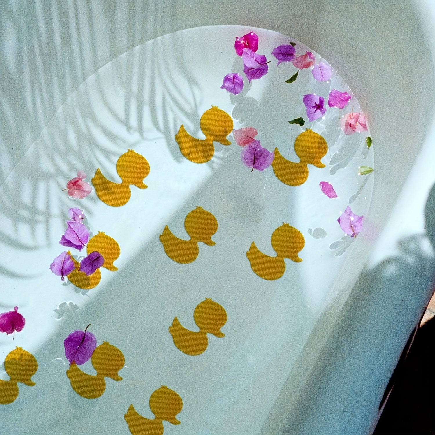 Set of 10 Yellow Duck Non-slip Bathroom Stickers, Shower Tread Safety Decals