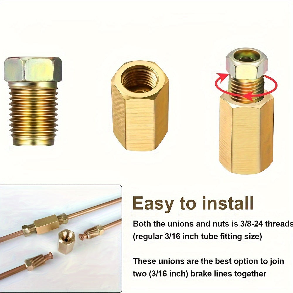 Набор из 12 фитингов для тормозных линий для трубок диаметром 3/16 и 1/4 дюйма