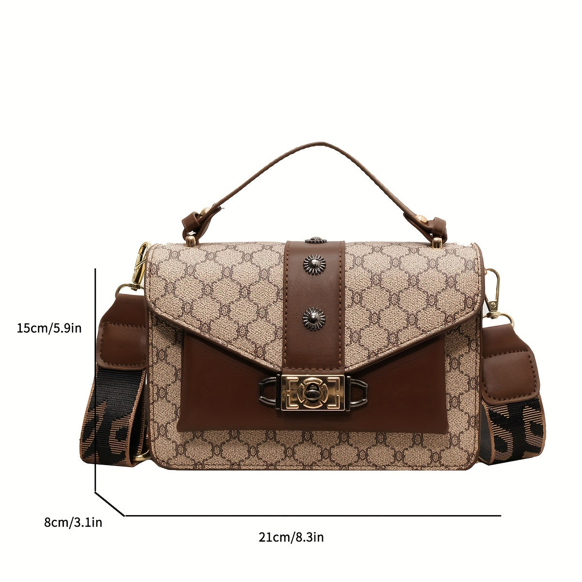 Стильная, просторная маленькая квадратная сумка для женщин среднего возраста с элегантным плечевым ремнем и кроссбоди дизайном.