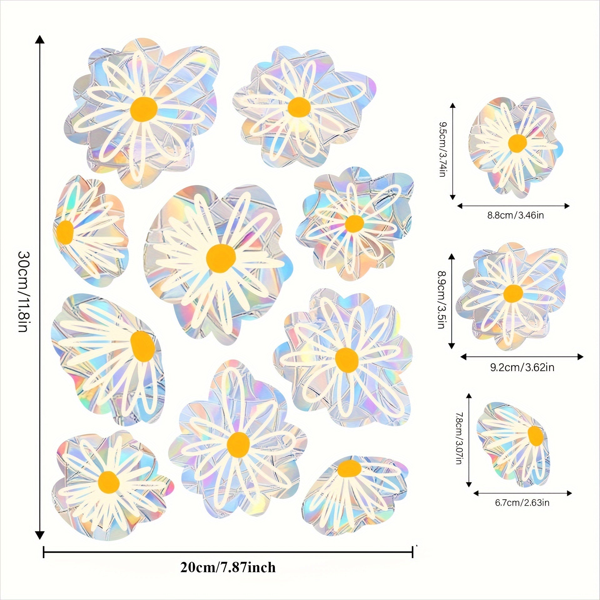 Rainbow Prism Window Decor Set of 10 Suncatcher Clings Reusable Vinyl Stickers