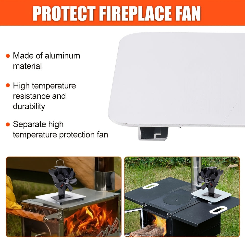Heat Shield for Stove Fan, High Temperature Resistant, Fireplace Insulation Protection