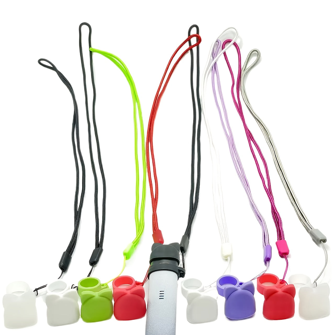 Cute Bunny Silicone Dust Cap Universal Fit Durable Accessory with Lanyard