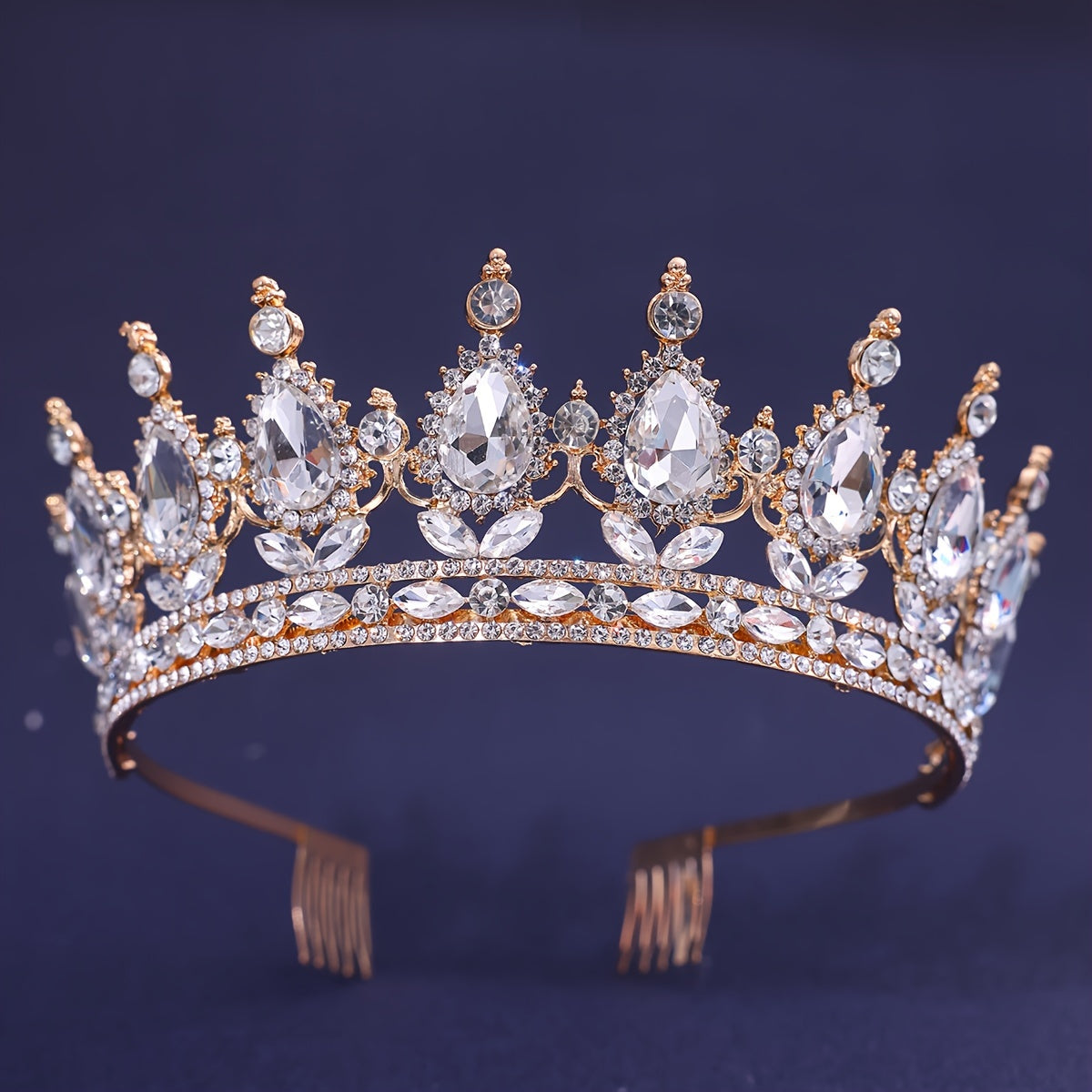 Rhinestone Crown Hair Comb Tiaras for Bridal Wedding Princess Headwear
