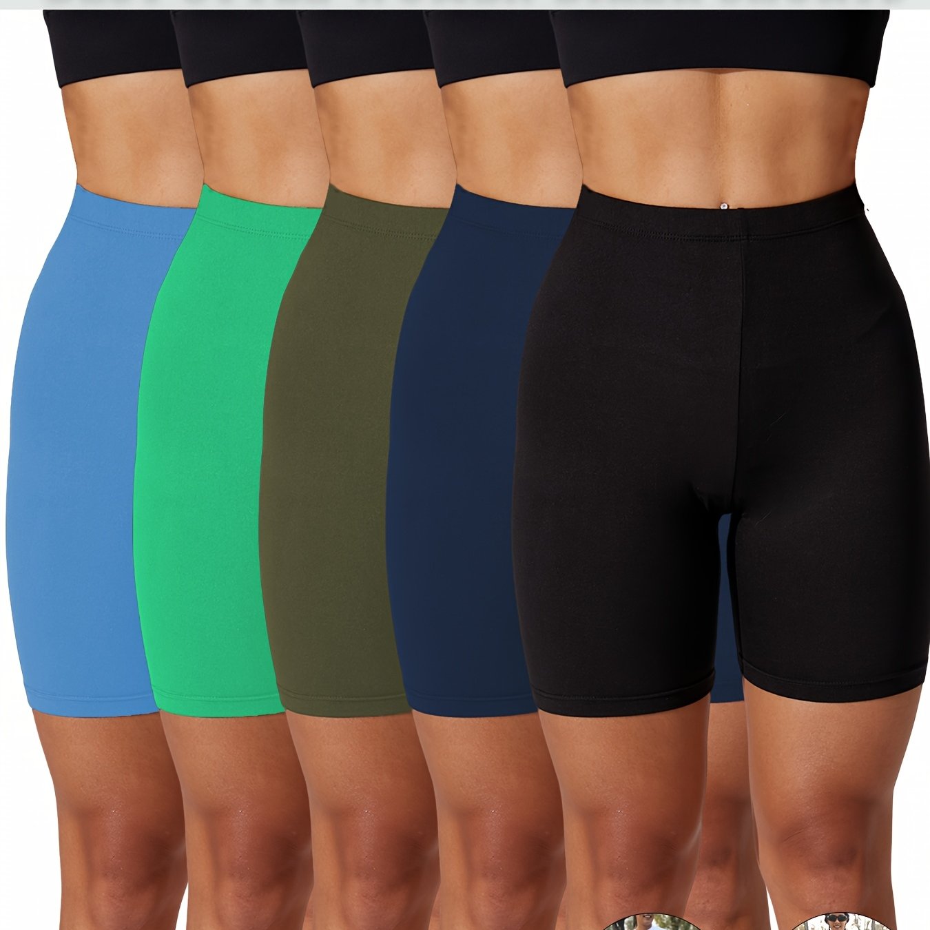 Plus Size Women’s Soft Biker Shorts High-Waisted Stretchy Polyester Spandex