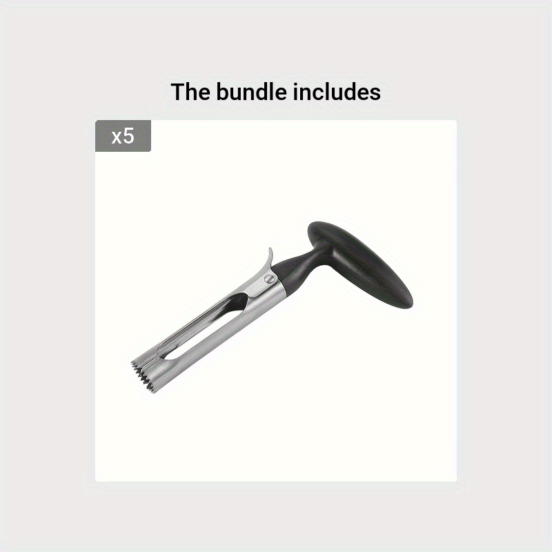 YUHUPHYLLIC Нержавеющая сталь Яблочный корер с эргономичной ручкой и острым зубчатым лезвием для удаления сердцевин из различных фруктов. Ручная работа, портативный кухонный инструмент.