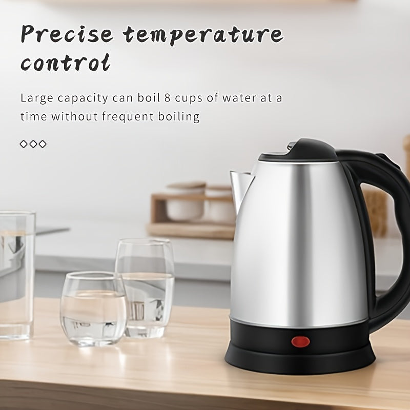 Electric Kettle Stainless Steel Black Lid 220V 1500W EU Plug