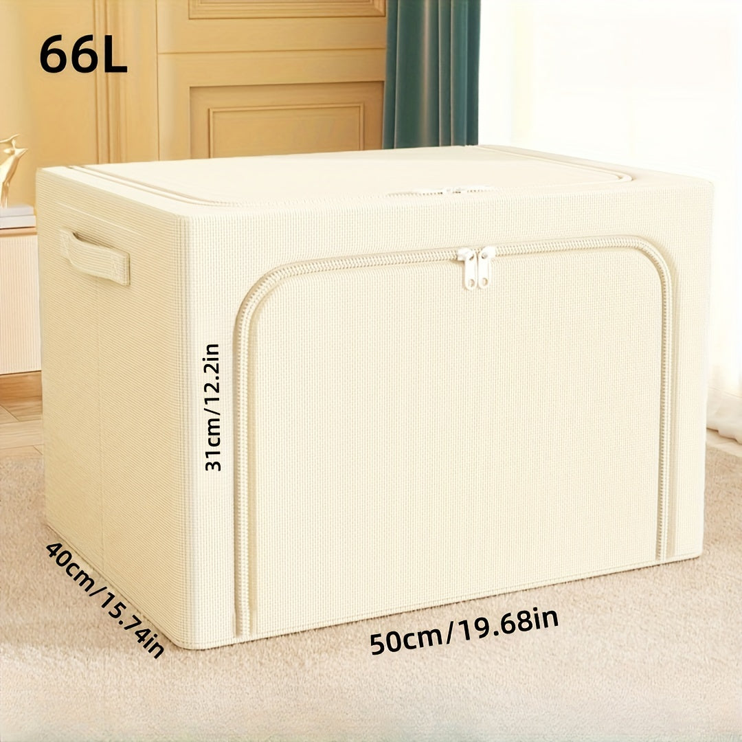 Storage Box Waterproof Cordura Foldable Steel Frame with Transparent Window for Wardrobes Vehicles and Moving