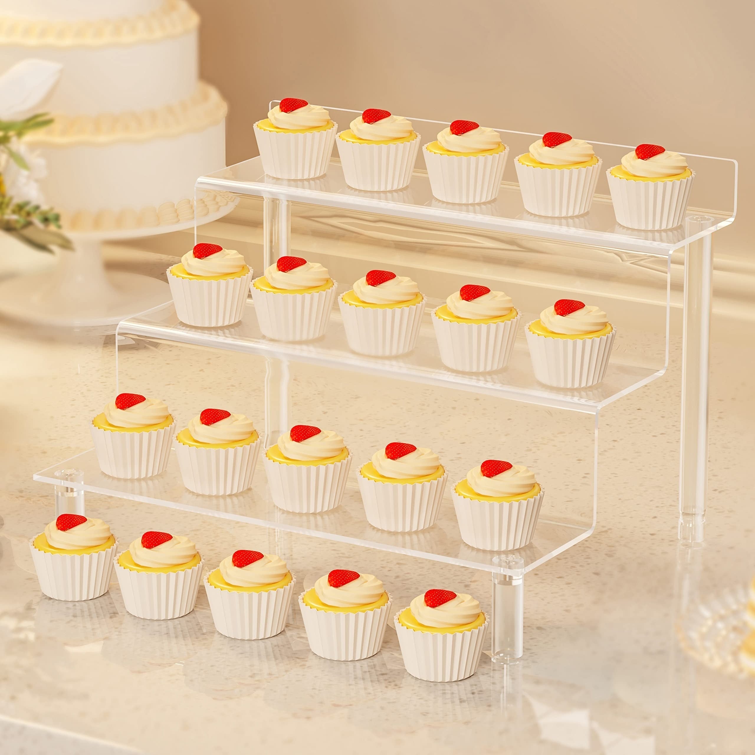 Acrylic Transparent 4-Tier Storage Rack for Perfumes Toys and Kitchen Accessories