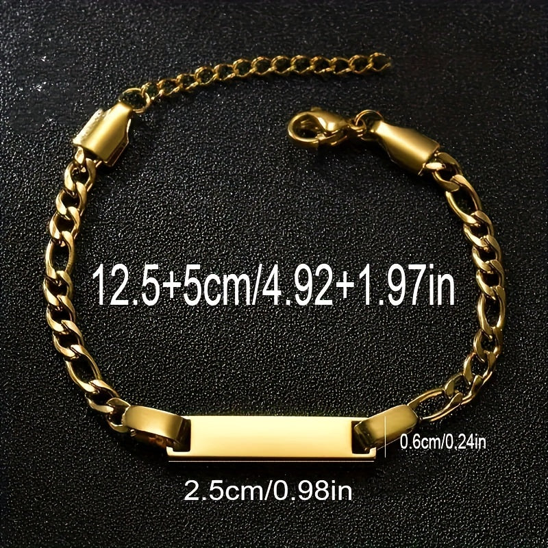 Personalized Baby Name ID Child's Bracelet Stainless Steel Adjustable Engraved Birthdate Gift