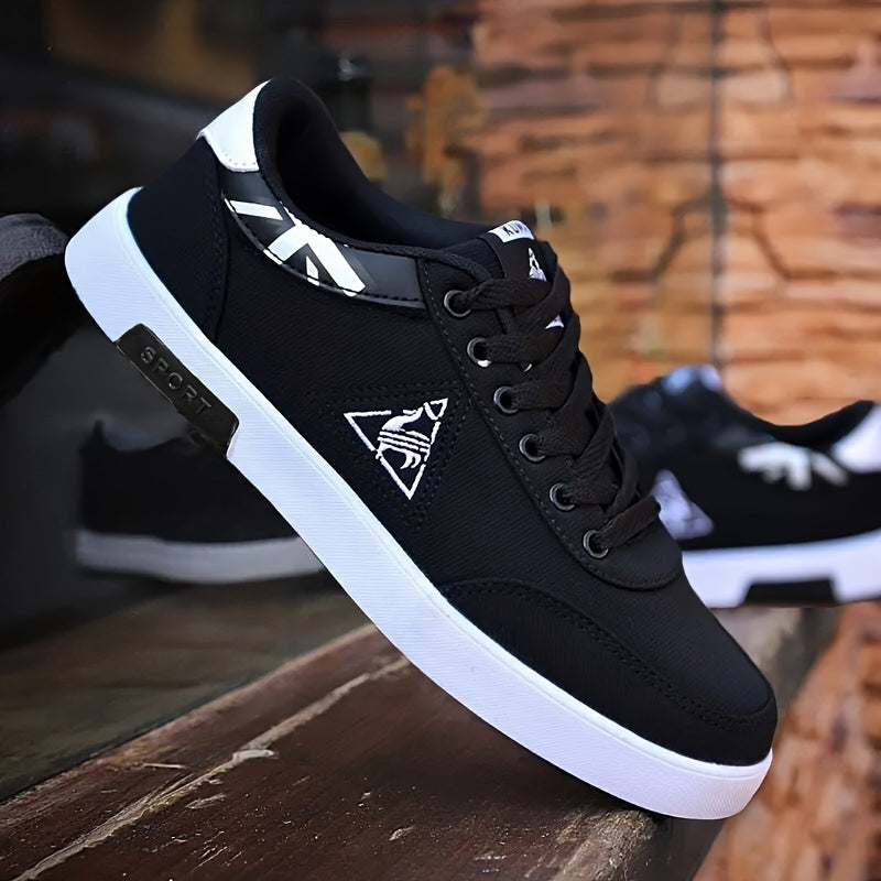 Men's Canvas Sneakers Breathable Non-Slip Sole Casual Sporty Black White