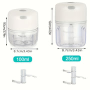 Picadora eléctrica portátil de ajo, procesador de alimentos, batería de litio recargable por USB, uso multifuncional en la cocina